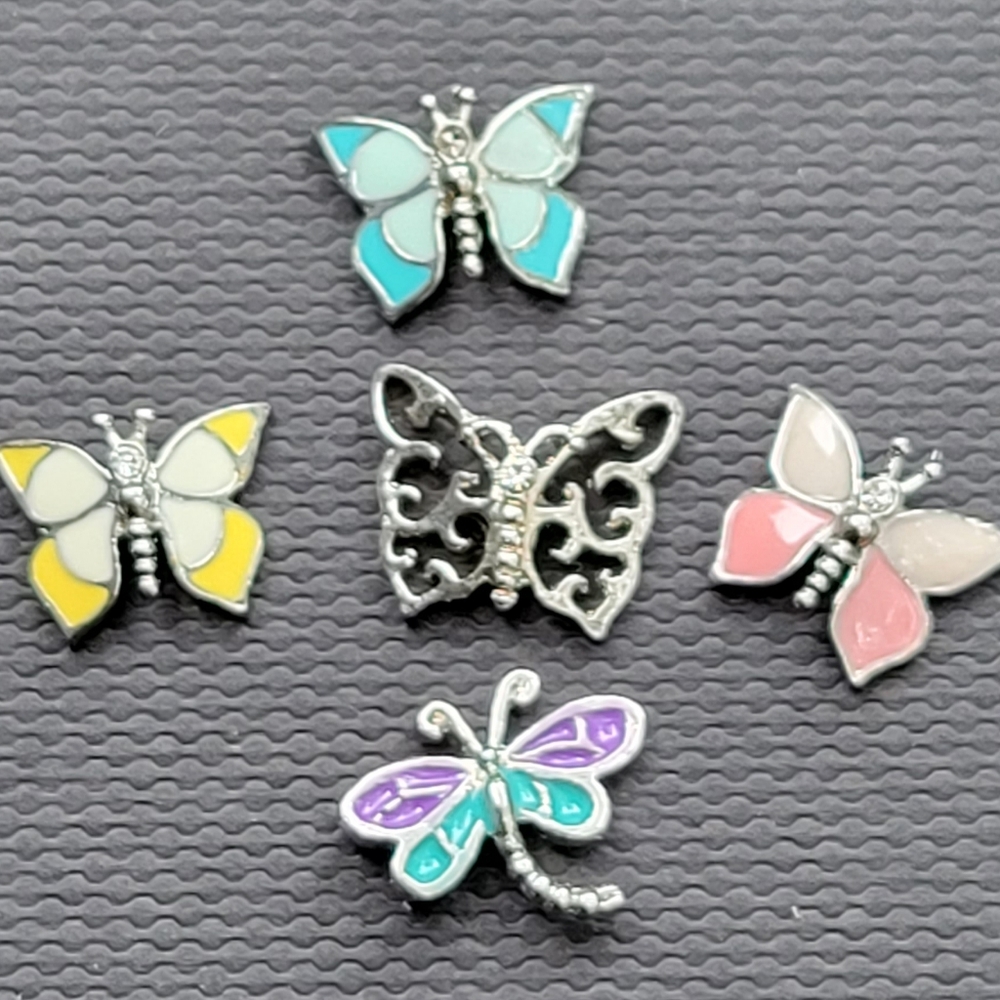 Origami Owl 5 Butterfly and Dragonfly Charms